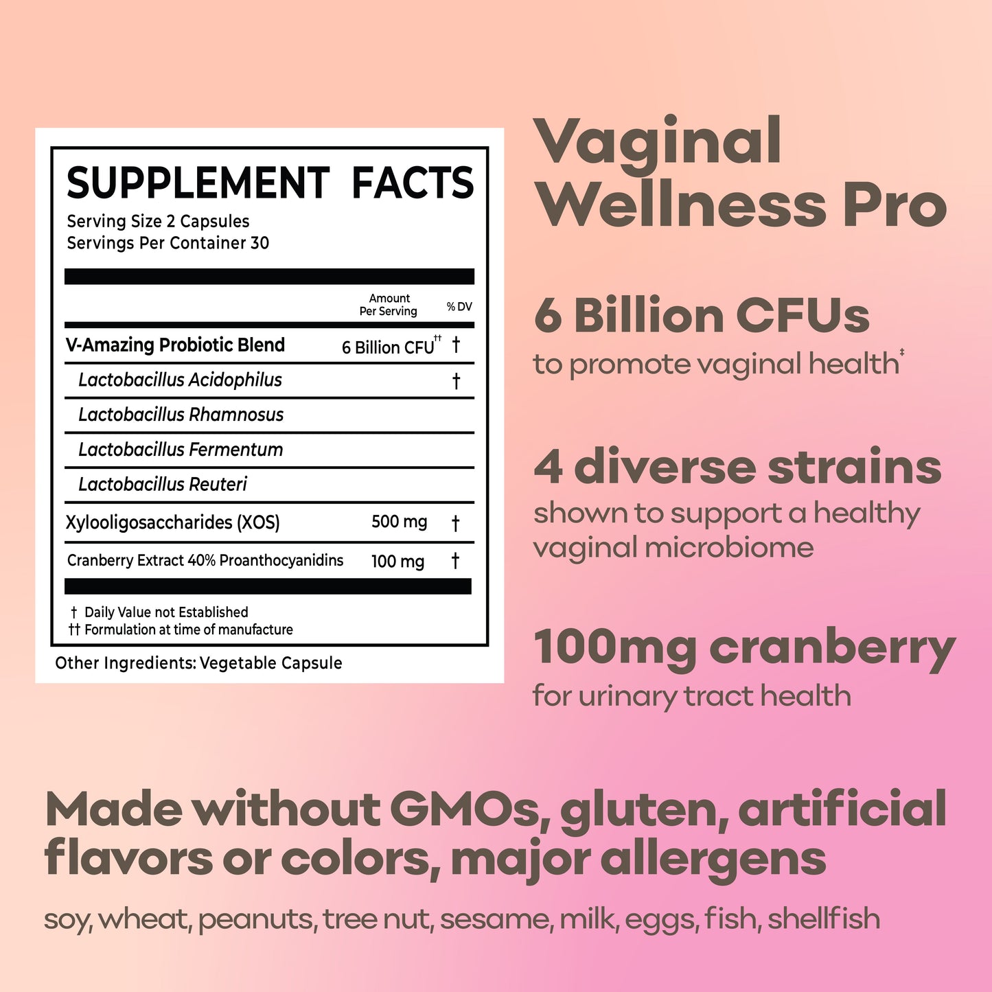 Vaginal Probiotic Capsules for UTI care | Cranberry extract