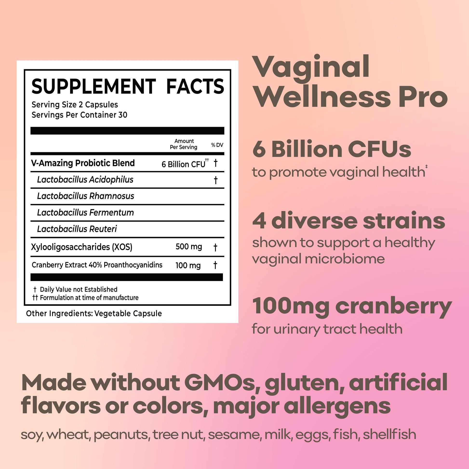Vaginal Probiotic Capsules for UTI care | Cranberry extract