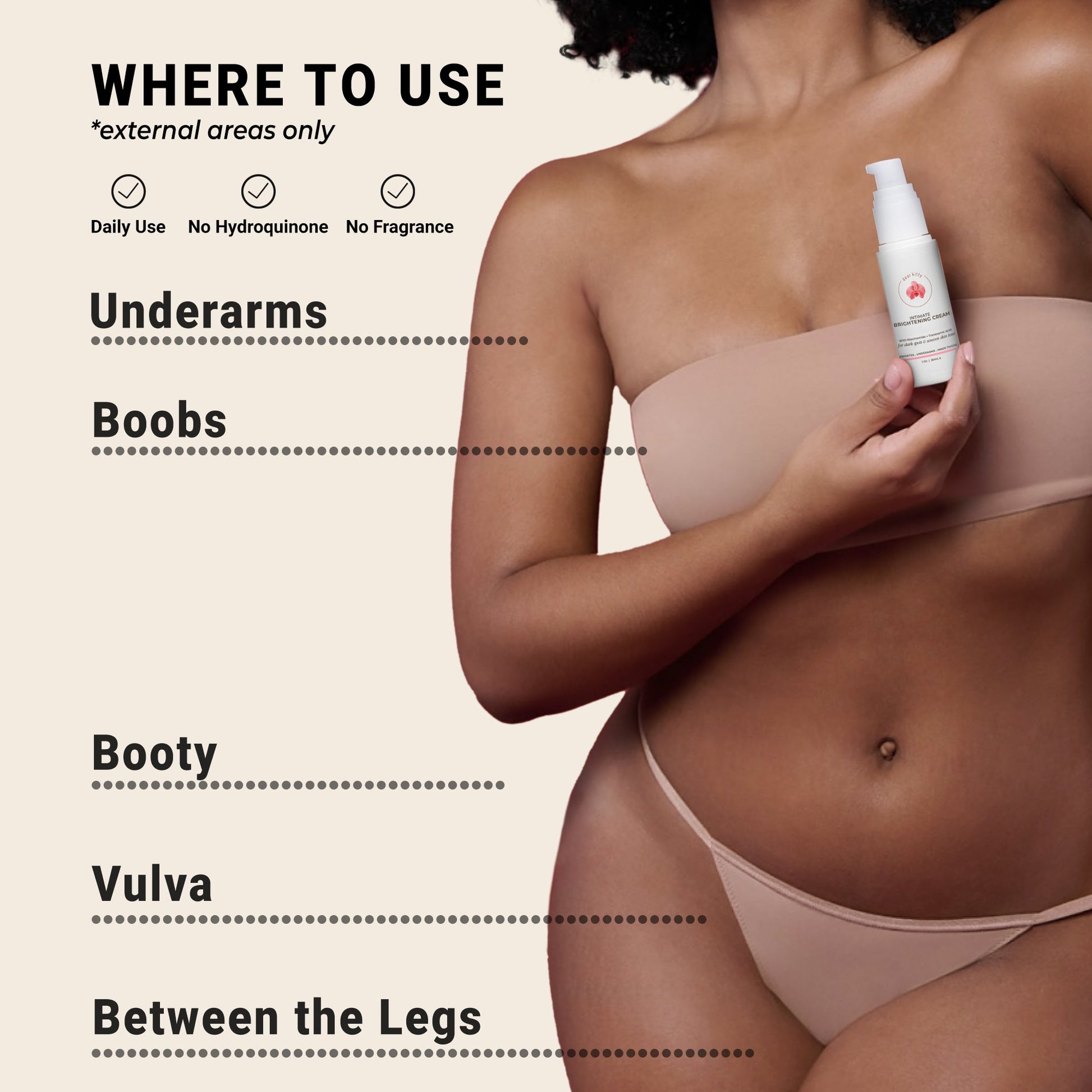 Dark Spot Brightening Cream without Bleaching | Suitable for Private Areas